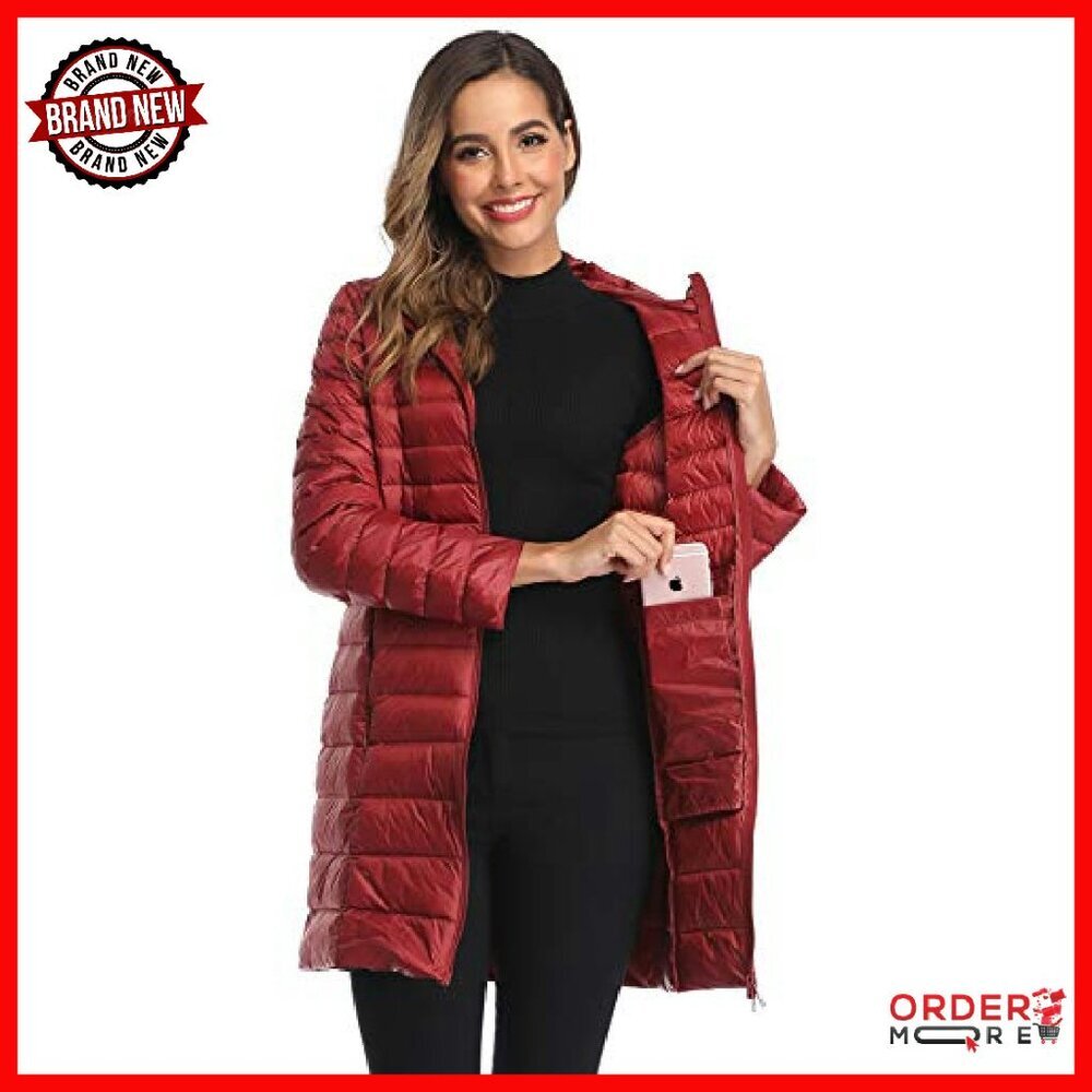 Women's Plus Size Packable Down Jacket Hooded Puf… - image 7